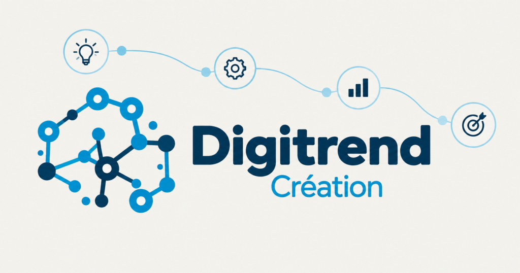 Digitrend Création, symbole réseau et parcours relié